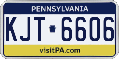PA license plate KJT6606