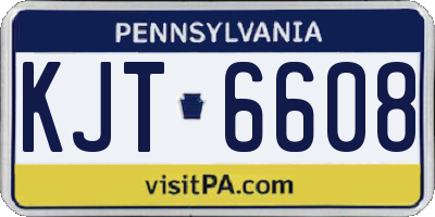 PA license plate KJT6608