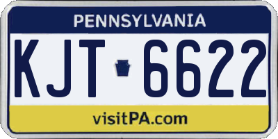 PA license plate KJT6622