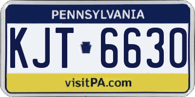 PA license plate KJT6630