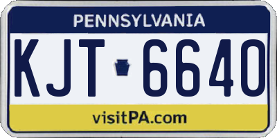 PA license plate KJT6640