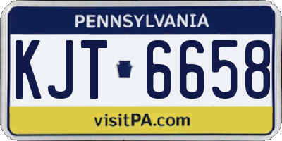 PA license plate KJT6658