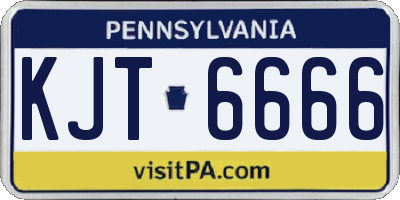 PA license plate KJT6666