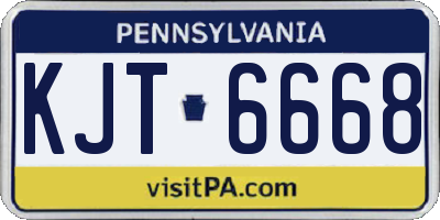 PA license plate KJT6668