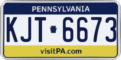 PA license plate KJT6673