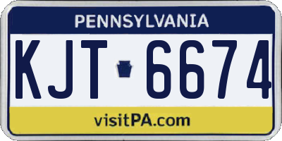 PA license plate KJT6674