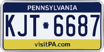 PA license plate KJT6687