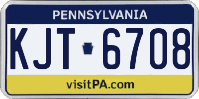 PA license plate KJT6708