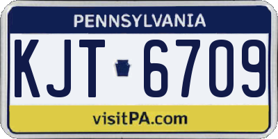PA license plate KJT6709