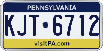 PA license plate KJT6712