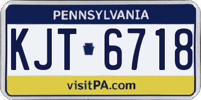 PA license plate KJT6718