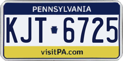 PA license plate KJT6725