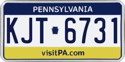 PA license plate KJT6731