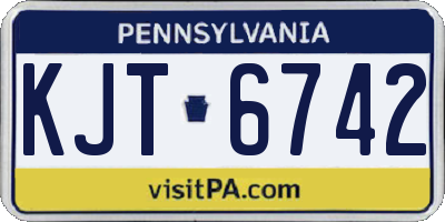 PA license plate KJT6742