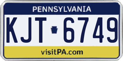PA license plate KJT6749