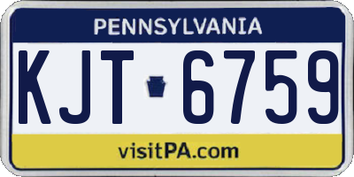 PA license plate KJT6759