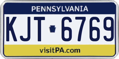 PA license plate KJT6769