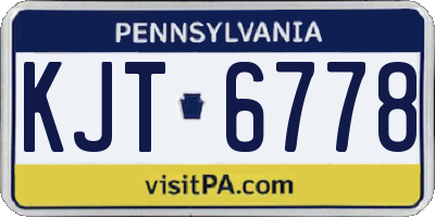 PA license plate KJT6778