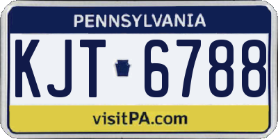 PA license plate KJT6788