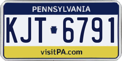 PA license plate KJT6791