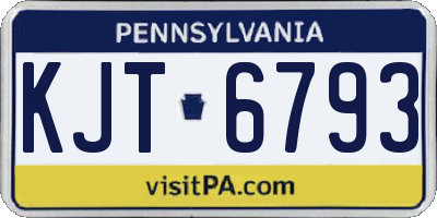 PA license plate KJT6793