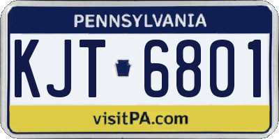 PA license plate KJT6801