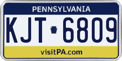 PA license plate KJT6809