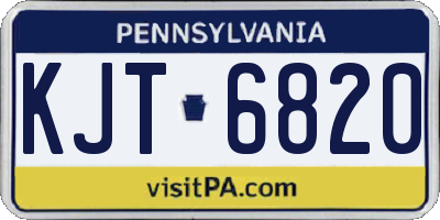 PA license plate KJT6820