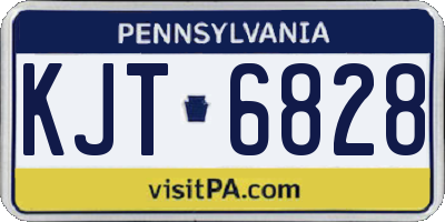 PA license plate KJT6828