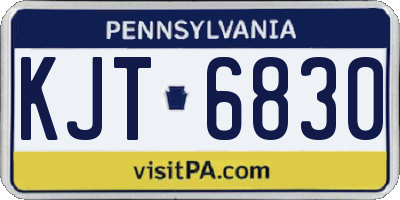 PA license plate KJT6830