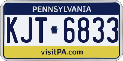 PA license plate KJT6833