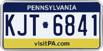 PA license plate KJT6841