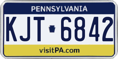 PA license plate KJT6842
