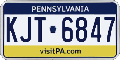PA license plate KJT6847