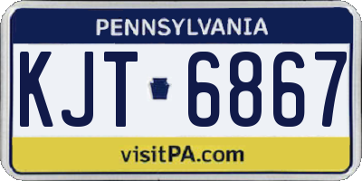 PA license plate KJT6867