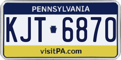 PA license plate KJT6870