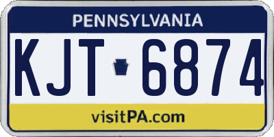 PA license plate KJT6874