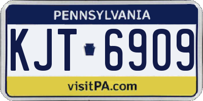 PA license plate KJT6909