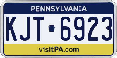 PA license plate KJT6923