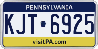 PA license plate KJT6925