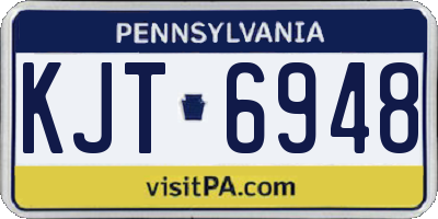 PA license plate KJT6948