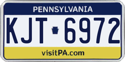 PA license plate KJT6972