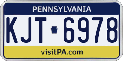 PA license plate KJT6978