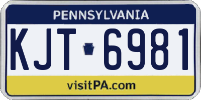 PA license plate KJT6981