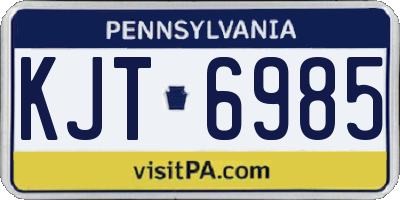PA license plate KJT6985