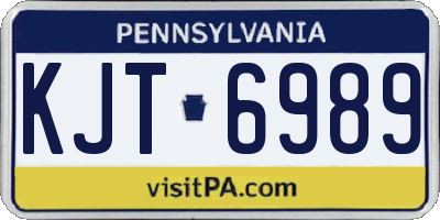 PA license plate KJT6989