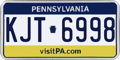 PA license plate KJT6998