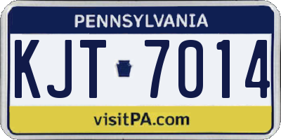 PA license plate KJT7014