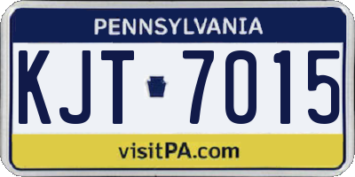PA license plate KJT7015
