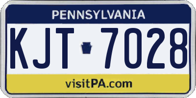 PA license plate KJT7028